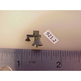 921.2 - Overland diesel bell on mount, w/clapper & walkway light 3/8 deep x 7/16w f/p gray - Pkg. 1